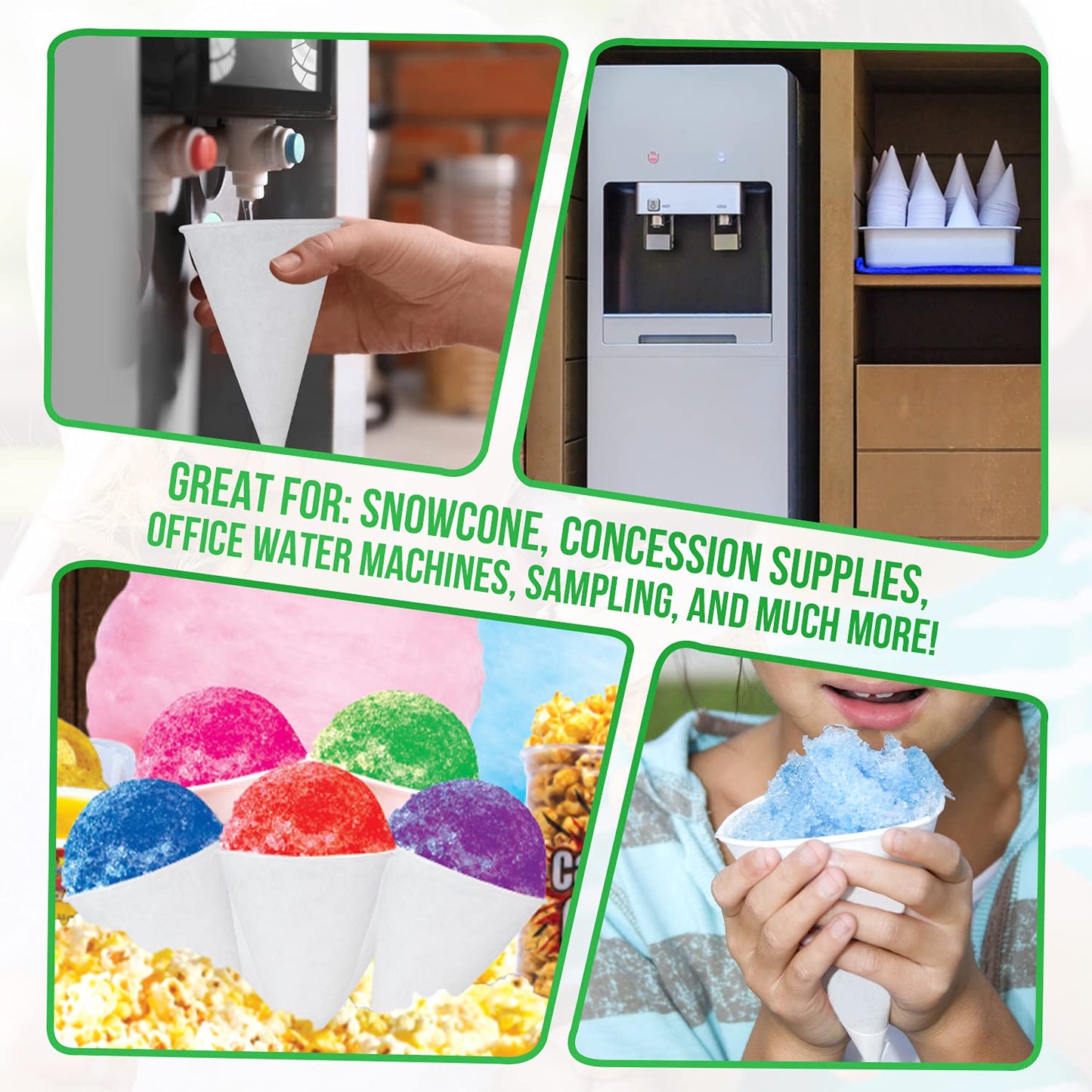 4.5oz White Paper Snow Cone Cups