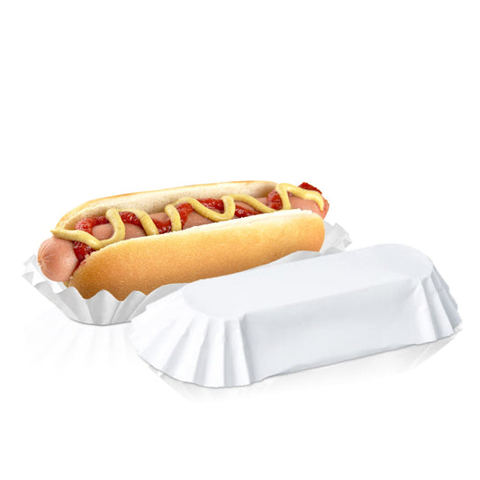 6" Fluted Paper Hot Dog Trays