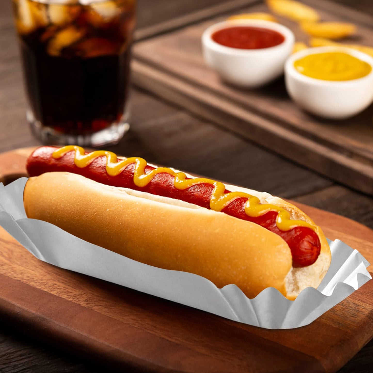 6" Fluted Paper Hot Dog Trays